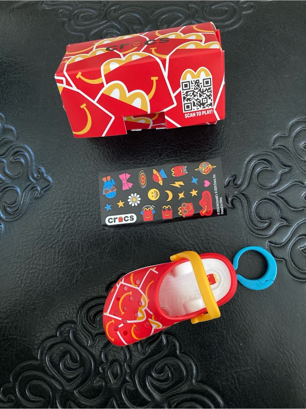 Mc Donald’s Happy Meal CROCS keychain with stickers toy